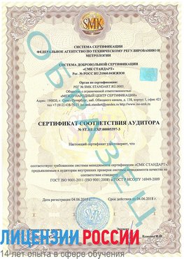 Образец сертификата соответствия аудитора №ST.RU.EXP.00005397-3 Арсеньев Сертификат ISO/TS 16949
